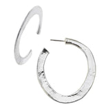 Hammered Hoop Earrings, silver