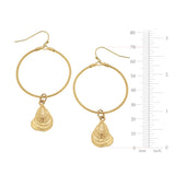 Oyster Drop Hoop Earrings