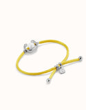 Cord bracelet with pearl, assorted (silver or gold)