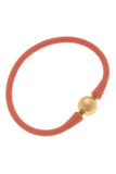 Bali 24K Gold Plated Ball Bead Silicone Bracelet (Assorted Colors)