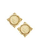 Coin stud earrings