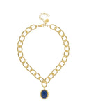 Caroline Loop Chain Necklace, Blue Lapis
