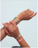 Cord bracelet with pearl, assorted (silver or gold)