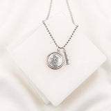 Archangel Michael & Saint Christopher Protection Armor of Faith Necklace, silver
