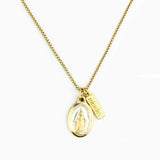Lourdes Miraculous Mary Necklace, gold