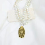 Our Lady of Guadalupe Pearl Necklace (gold)