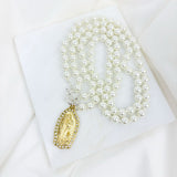 Our Lady of Guadalupe Pearl Necklace (gold)