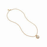 Fleur-de-Lis Solitaire Necklace, gold