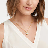 Fleur-de-Lis Solitaire Necklace, gold