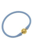 Bali 24K Gold Plated Ball Bead Silicone Bracelet (Assorted Colors)