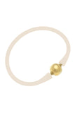 Bali 24K Gold Plated Ball Bead Silicone Bracelet (Assorted Colors)