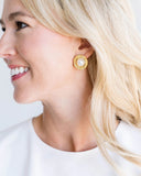 Dotted Coin Pearl Studs, gold