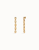 Earrings with bead-shaped links (gold or silver)