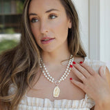 Our Lady of Guadalupe Pearl Necklace (gold)