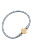 Bali 24K Gold Plated Cross Bead Silicone Bracelet (Assorted Colors)