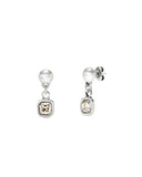 Drop earrings with black  or multicolor crystal (gold or silver)