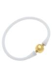 Bali 24K Gold Plated Ball Bead Silicone Bracelet (Assorted Colors)