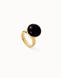 Ring with Black Murano Glass (gold or silver)