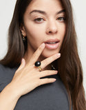 Ring with Black Murano Glass (gold or silver)