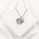Archangel Michael & Saint Christopher Protection Armor of Faith Necklace, silver
