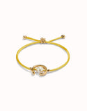 Cord bracelet with pearl, assorted (silver or gold)