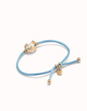 Cord bracelet with pearl, assorted (silver or gold)