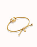 Cord bracelet with pearl, assorted (silver or gold)