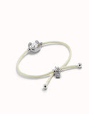 Cord bracelet with pearl, assorted (silver or gold)