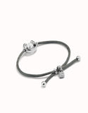 Cord bracelet with pearl, assorted (silver or gold)