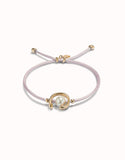 Cord bracelet with pearl, assorted (silver or gold)