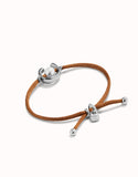 Cord bracelet with pearl, assorted (silver or gold)