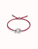 Cord bracelet with pearl, assorted (silver or gold)
