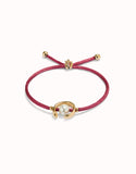 Cord bracelet with pearl, assorted (silver or gold)