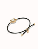 Cord bracelet with pearl, assorted (silver or gold)