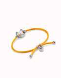 Cord bracelet with pearl, assorted (silver or gold)