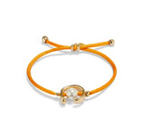 Cord bracelet with pearl, assorted (silver or gold)