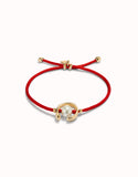 Cord bracelet with pearl, assorted (silver or gold)