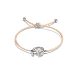 Cord bracelet with pearl, assorted (silver or gold)