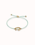 Cord bracelet with pearl, assorted (silver or gold)