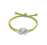 Cord bracelet with pearl, assorted (silver or gold)