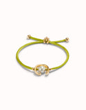 Cord bracelet with pearl, assorted (silver or gold)