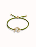 Cord bracelet with pearl, assorted (silver or gold)