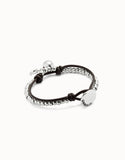 Bracelet with leather and purple murano glass