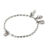Lock, key, and pearl charm bracelet (silver or gold)