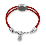 Red Leather Bracelet with red crystal eye (gold)