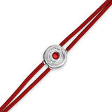 Red Leather Bracelet with red crystal eye (gold)