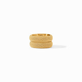 Beaded Eternity Duet Ring - Cabochon, gold