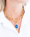 Caroline Loop Chain Necklace, Blue Lapis