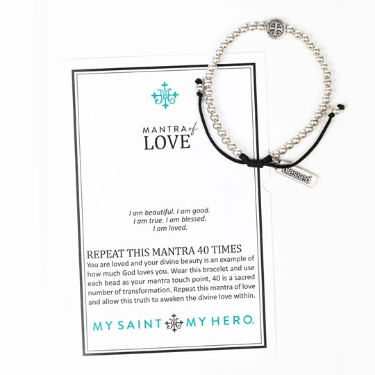 Mantra of Love Benedictine Bracelet, Silver
