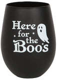 Here For The Boos Halloween Ghost Stemless Glass